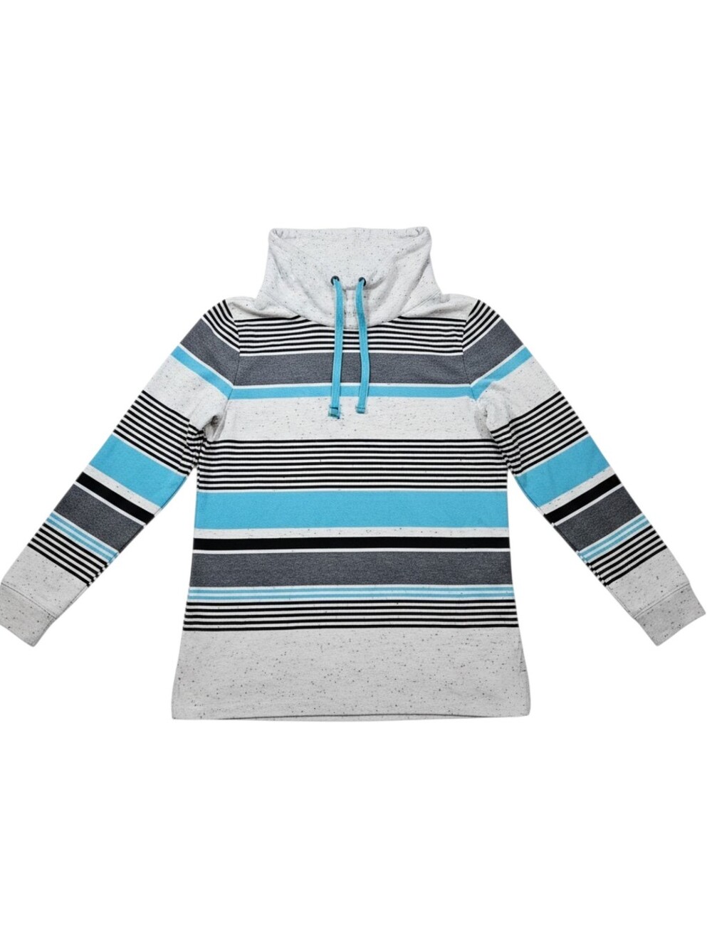 T By Talbots Cowl Neck Lightweight Striped Sweater In S